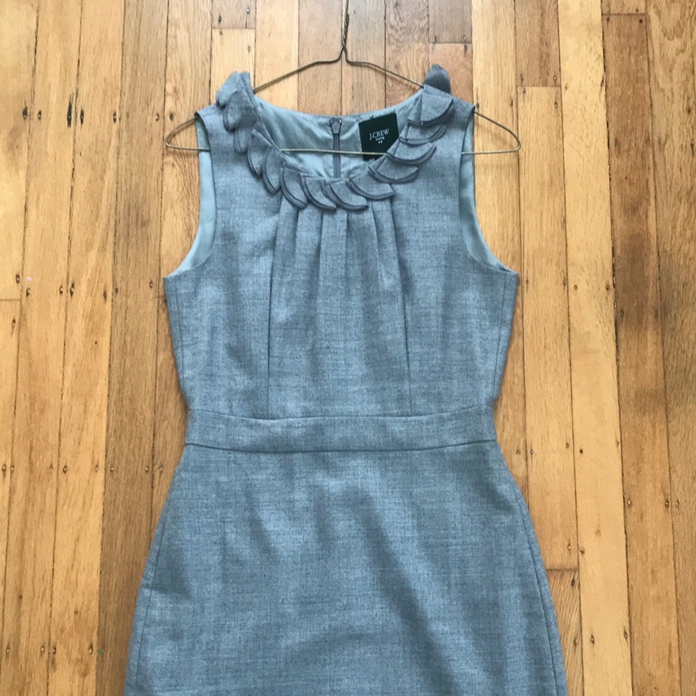 SOLD* Gray J Crew pencil dress zipper sleeveless 2